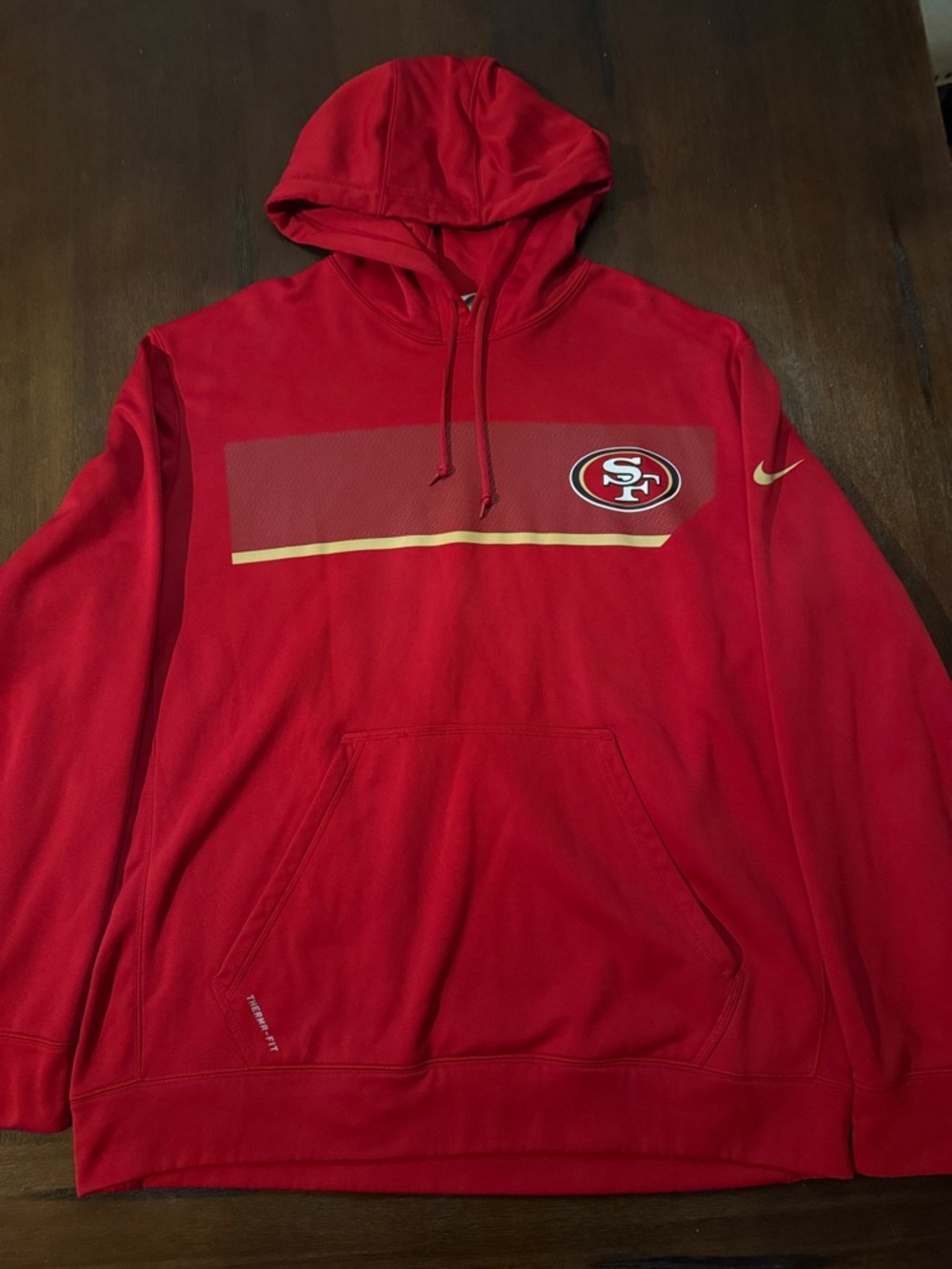 Nike Red San Francisco 49ers Pullover Hoodie with Gold Accent XL NFL